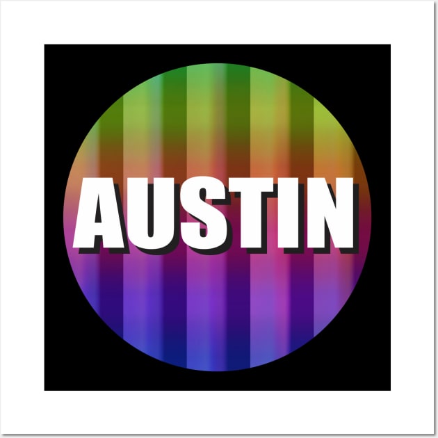 Austin Texas Rainbow Wall Art by Dale Preston Design